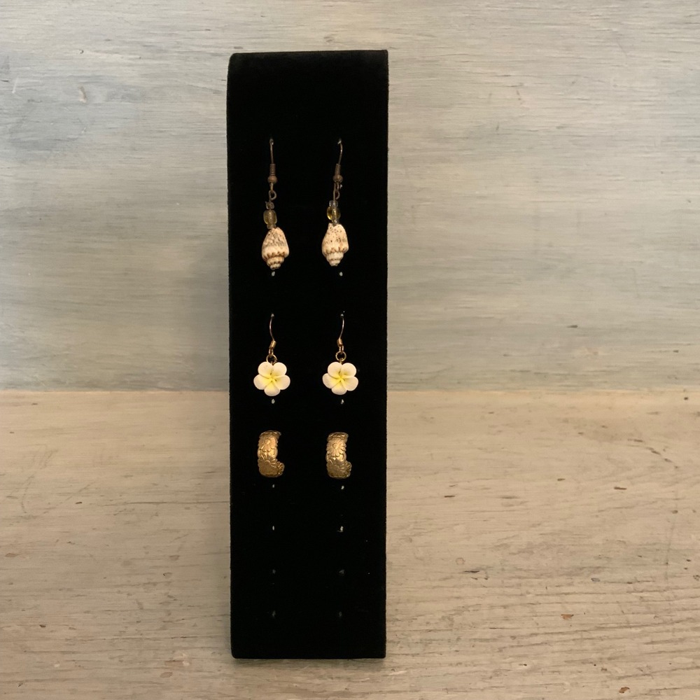 Set of 3 Boho Tropical Coastal Chic Earrings Good Condition